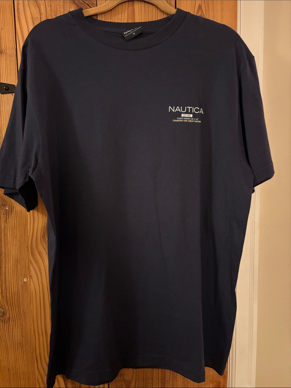 Nautica Men's Dark Navy Short Sleeve Tee with Chest Logo